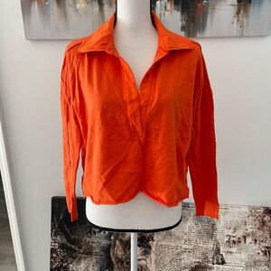 Free people movement long sleeve collared top extra small